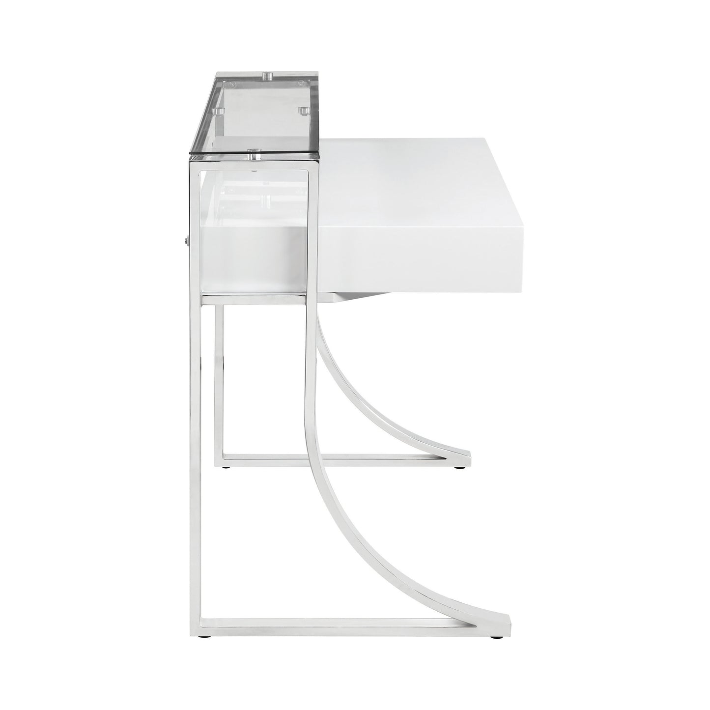 Gemma 48-inch 2-drawer Writing Desk White High Gloss