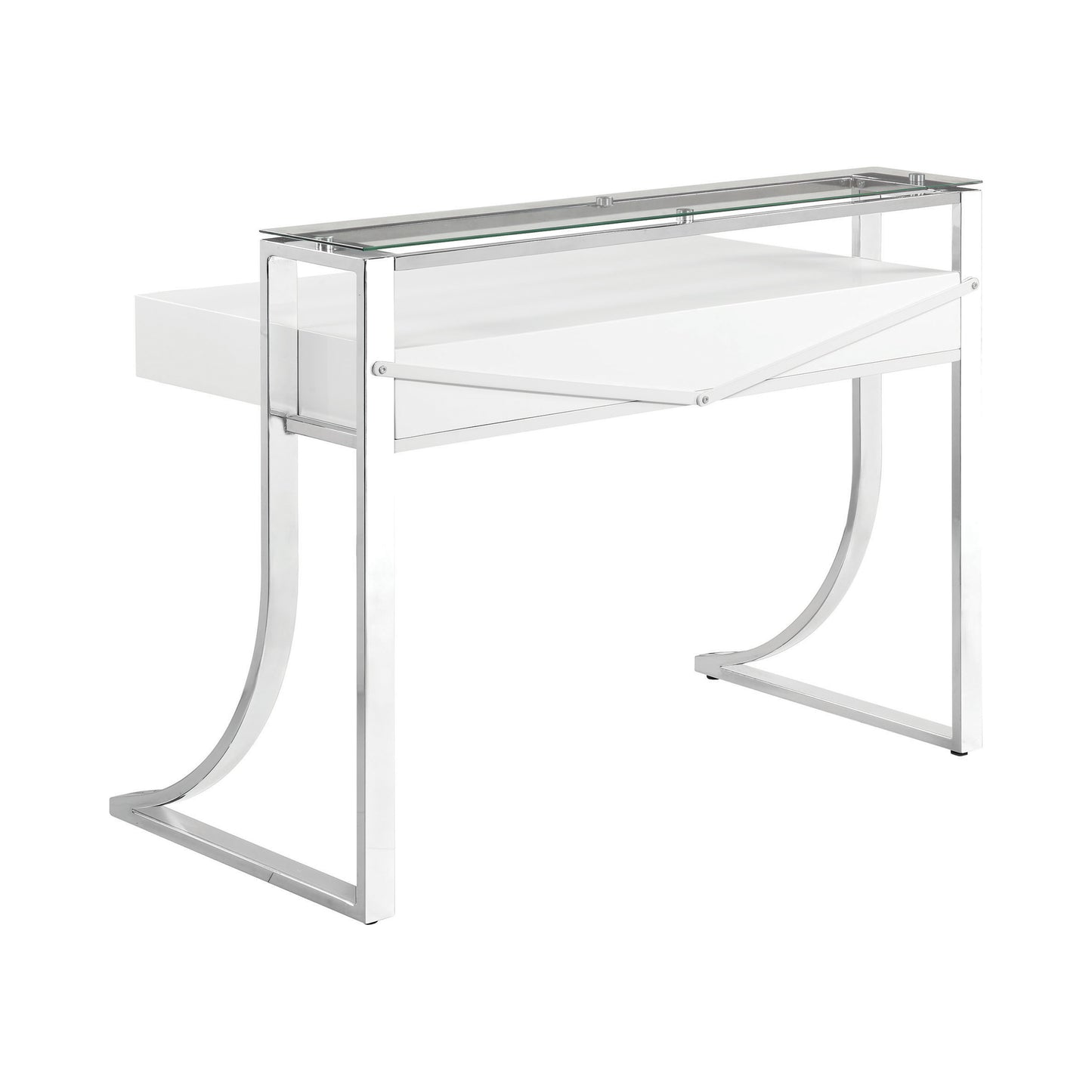 Gemma 48-inch 2-drawer Writing Desk White High Gloss