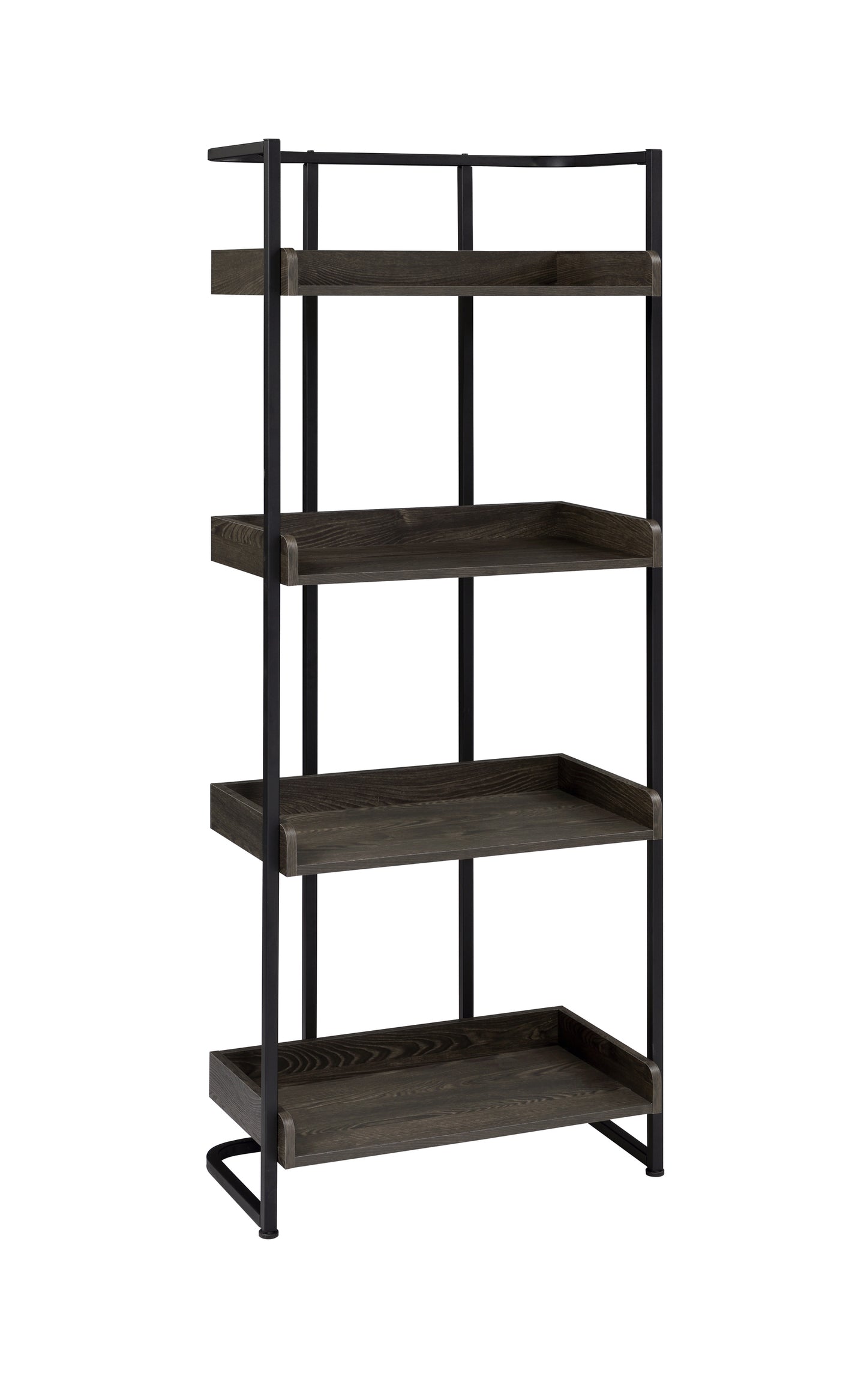 Ember 4-shelf Bookcase Dark Oak and Sandy Black