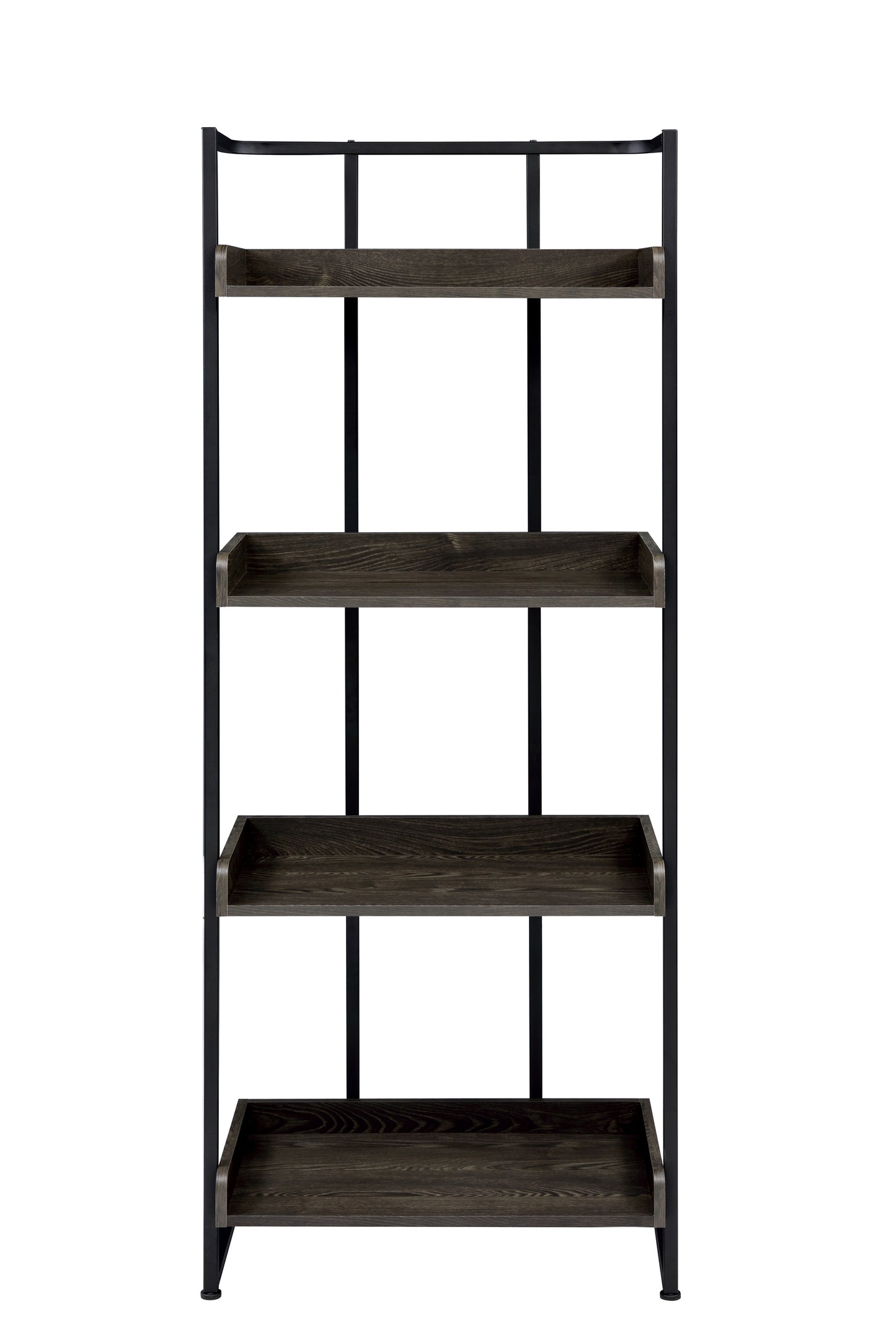 Ember 4-shelf Bookcase Dark Oak and Sandy Black