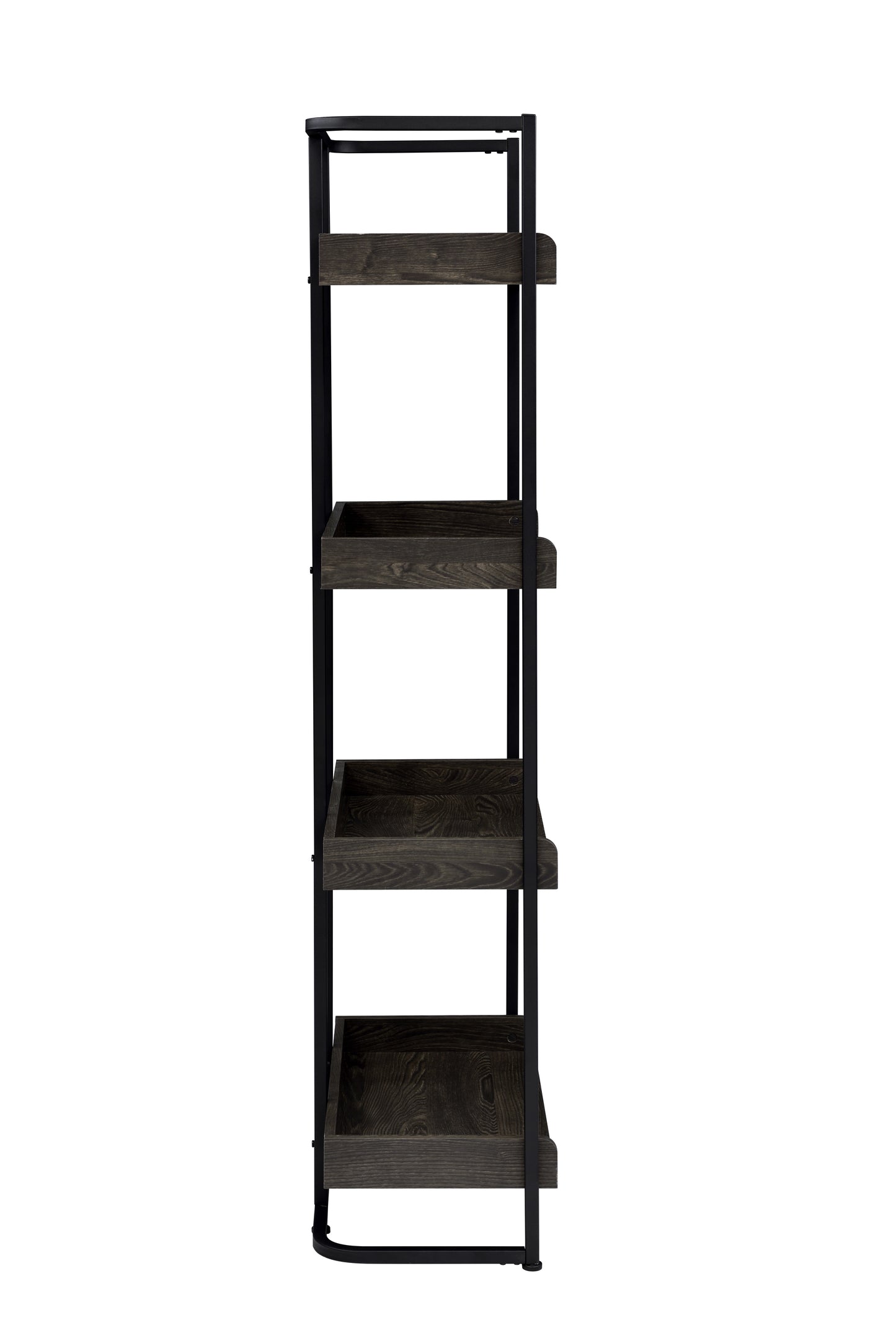 Ember 4-shelf Bookcase Dark Oak and Sandy Black