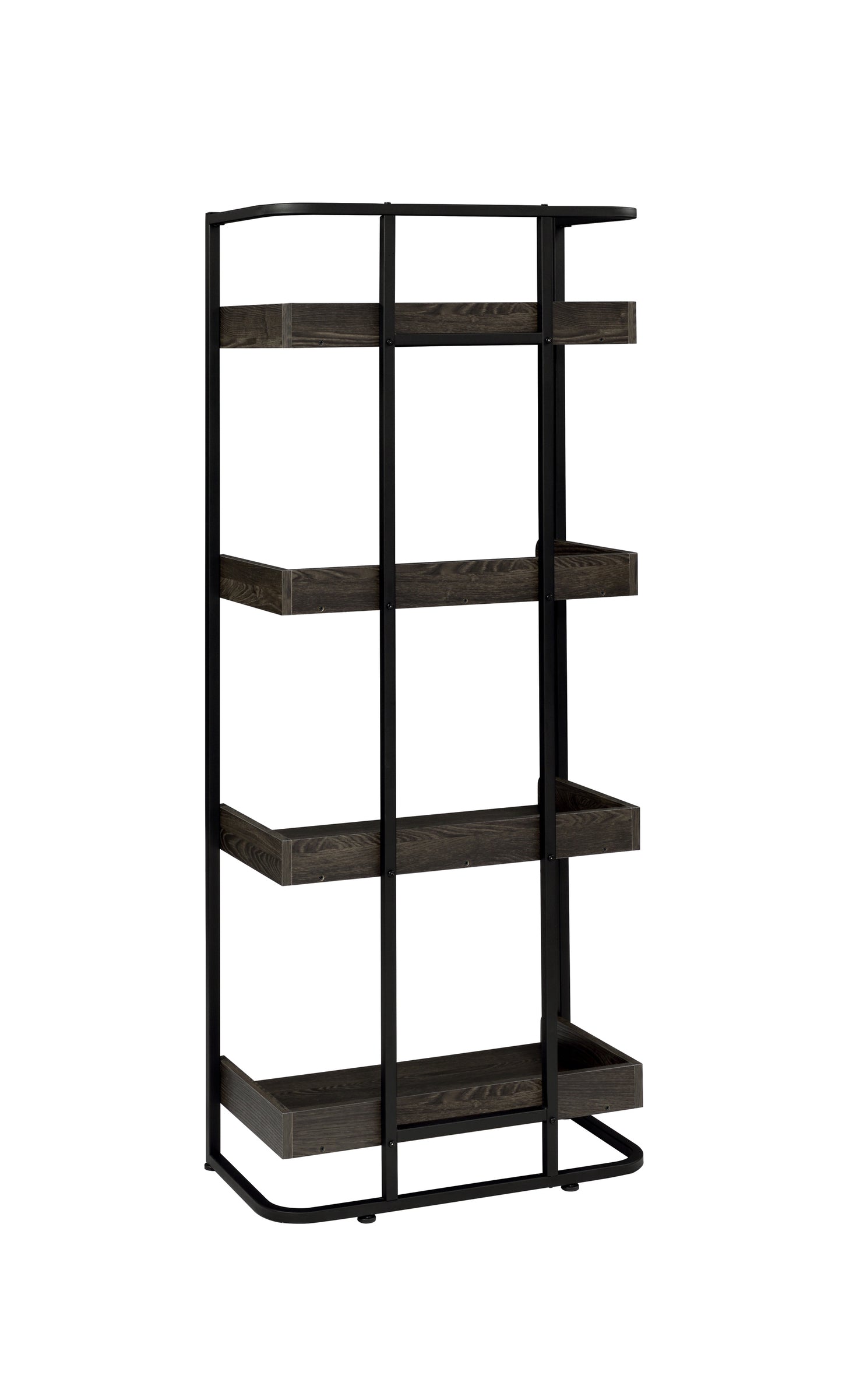 Ember 4-shelf Bookcase Dark Oak and Sandy Black