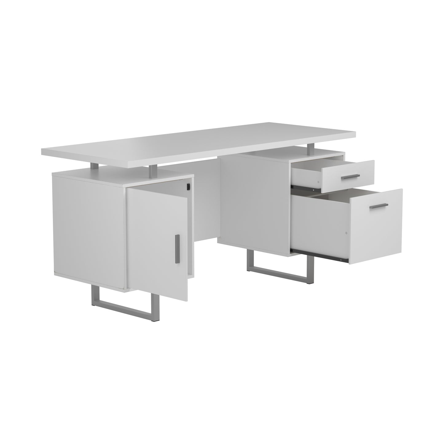 Lawtey Floating Top Office Desk White Gloss