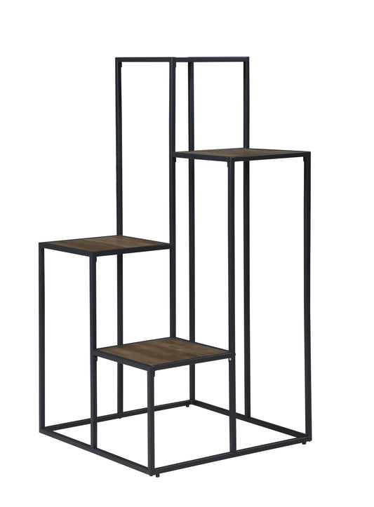 Rito 4-tier Display Shelf Rustic Brown and Black