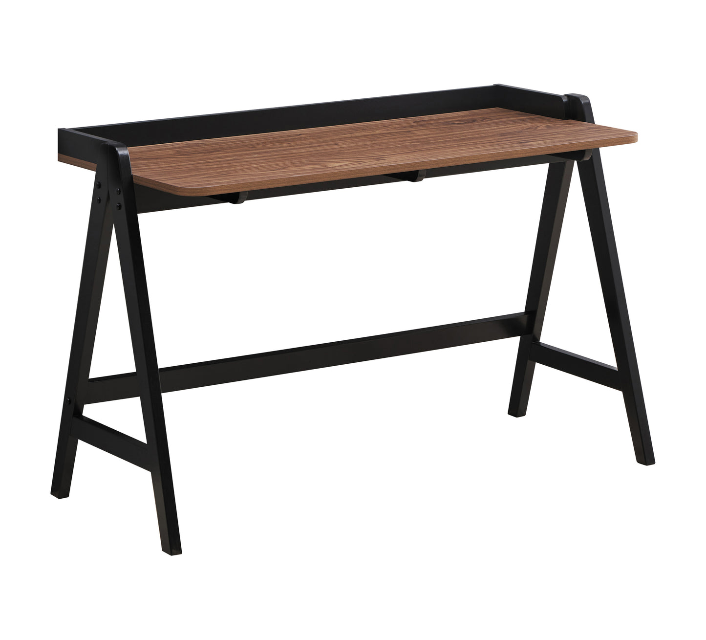 Raul 50-inch Writing Desk with USB Ports Walnut and Black