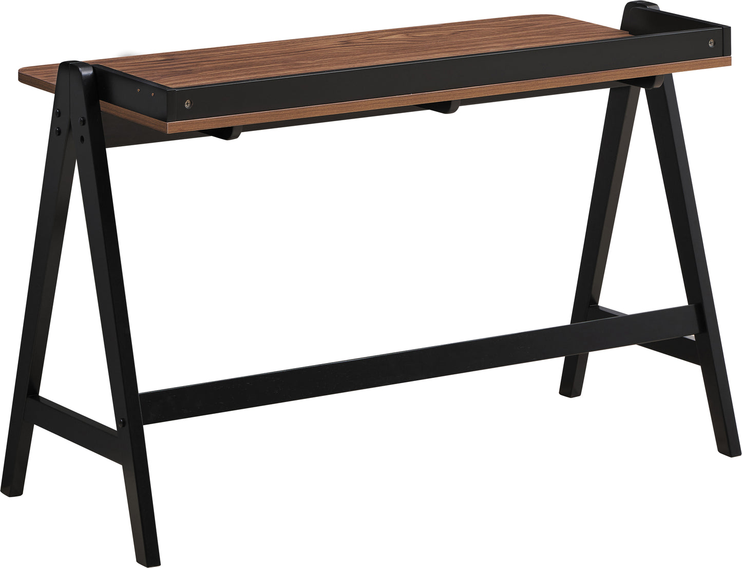 Raul 50-inch Writing Desk with USB Ports Walnut and Black