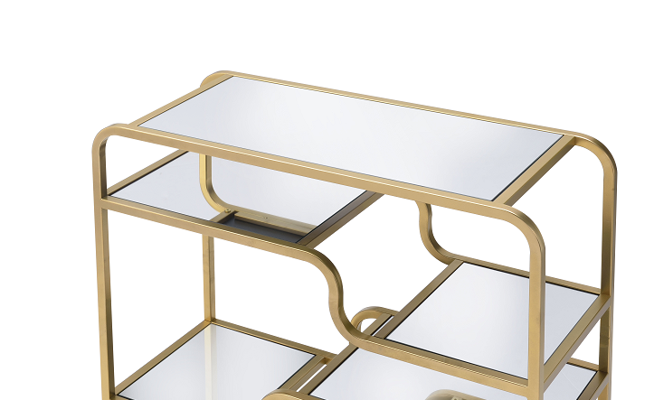 Astrid Gold & Mirror Sofa Table - ATL FURNITURE