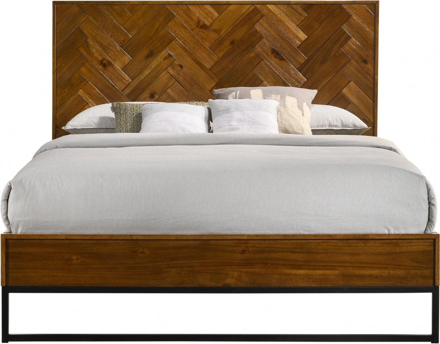 Meridian Furniture - Reed Wood Queen Bed In Antique Coffee - Reed-Q - ATL FURNITURE