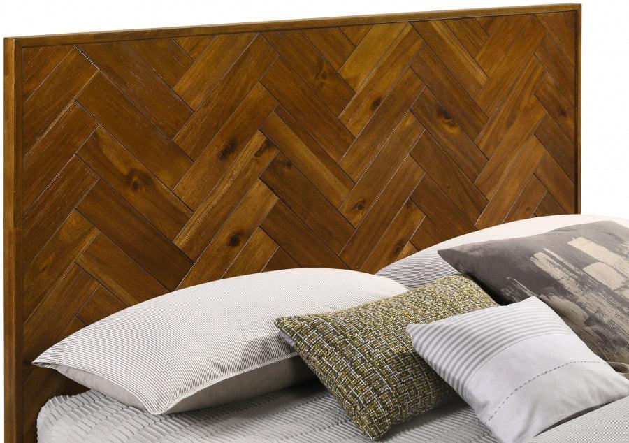 Meridian Furniture - Reed Wood Queen Bed In Antique Coffee - Reed-Q - ATL FURNITURE