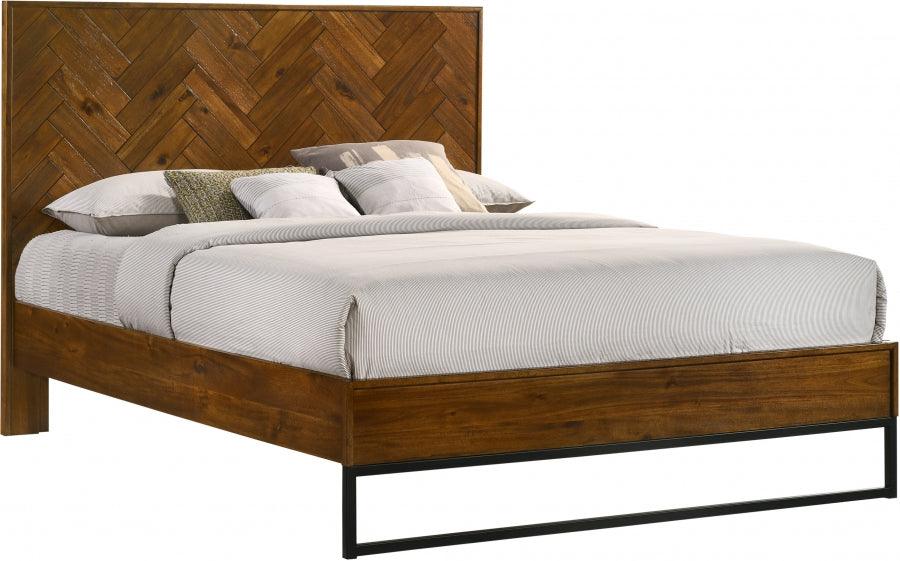 Meridian Furniture - Reed Wood Queen Bed In Antique Coffee - Reed-Q - ATL FURNITURE