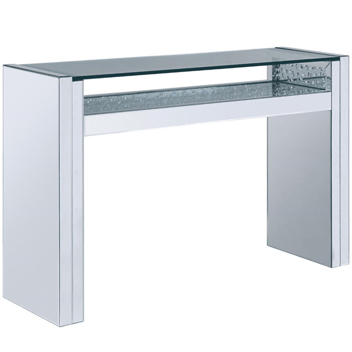 Acme Furniture Nysa Sofa Table in Mirrored & Faux Crystals 81473 - ATL FURNITURE