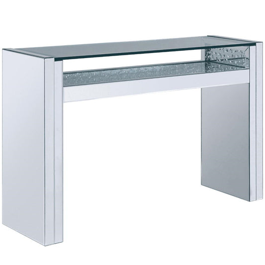 Acme Furniture Nysa Sofa Table in Mirrored & Faux Crystals 81473 - ATL FURNITURE