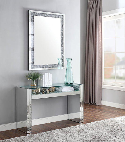 Nysa Mirrored & Faux Crystals Sofa Table - ATL FURNITURE