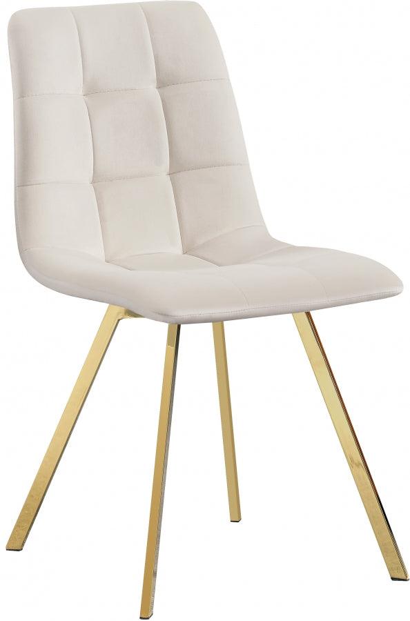 Annie Velvet Dining Chair Set Of 2 In Cream - 979Cream-C - ATL FURNITURE