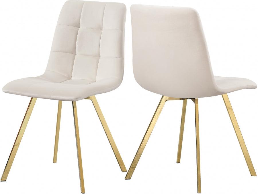 Annie Velvet Dining Chair Set Of 2 In Cream - 979Cream-C - ATL FURNITURE