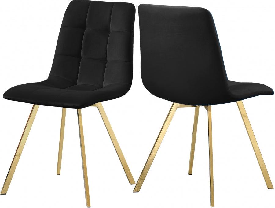 Annie Velvet Dining Chair Set Of 2 In Black - 979Black-C - ATL FURNITURE