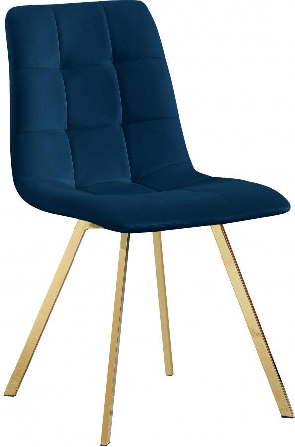 Annie Velvet Dining Chair Set Of 2 In Navy - 979Navy-C - ATL FURNITURE