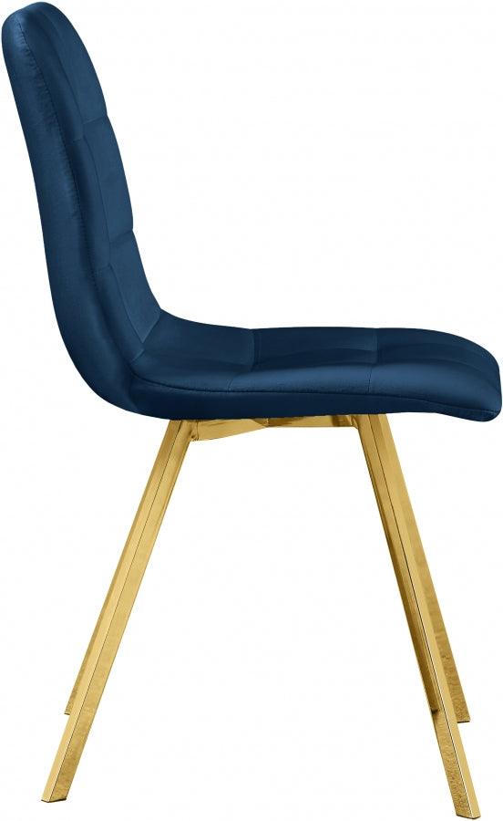 Annie Velvet Dining Chair Set Of 2 In Navy - 979Navy-C - ATL FURNITURE