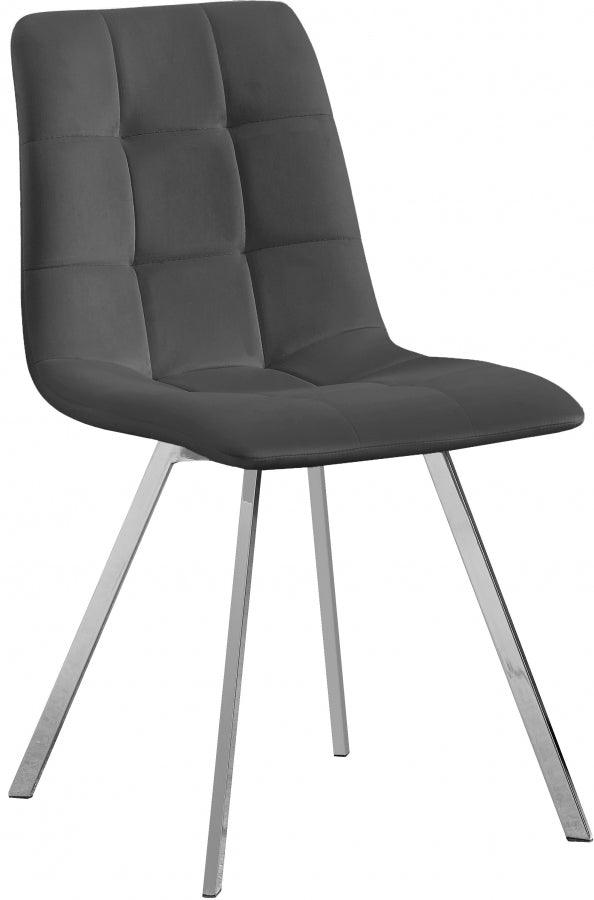 Annie Velvet Dining Chair Set Of 2 In Grey - 980Grey-C - ATL FURNITURE