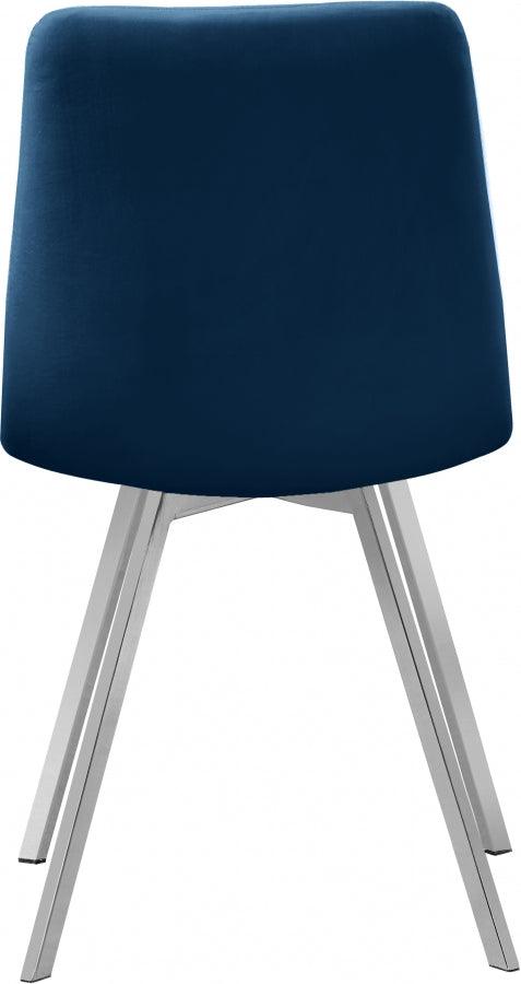 Annie Velvet Dining Chair Set Of 2 In Navy - 980Navy-C - ATL FURNITURE