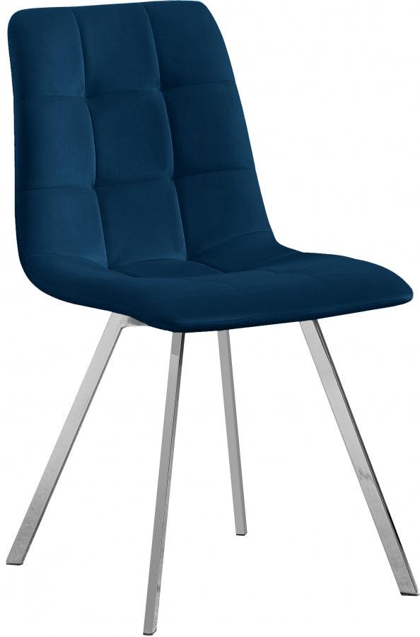 Annie Velvet Dining Chair Set Of 2 In Navy - 980Navy-C - ATL FURNITURE