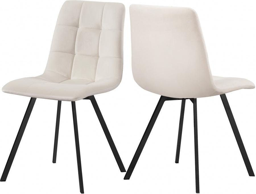 Annie Velvet Dining Chair Set Of 2 In Cream - 981Cream-C - ATL FURNITURE