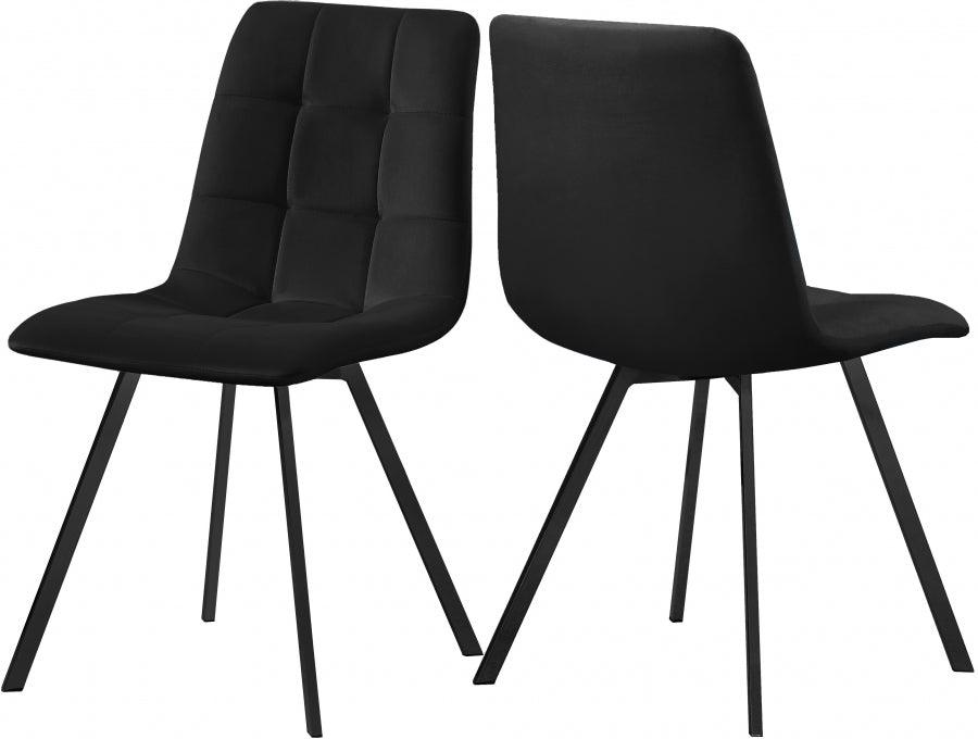 Annie Velvet Dining Chair Set Of 2 In Black - 981Black-C - ATL FURNITURE