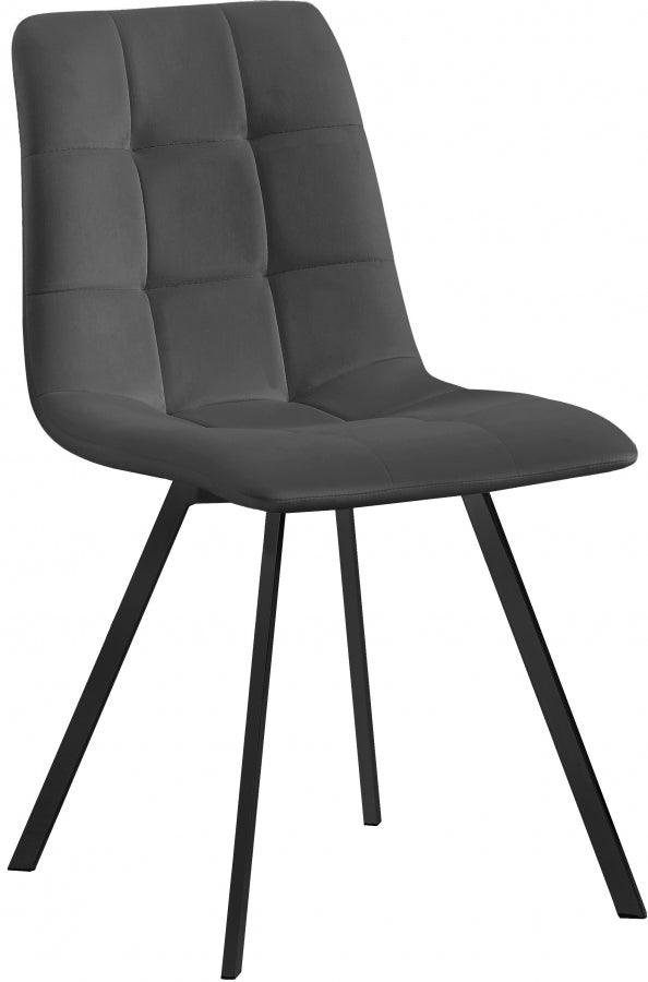 Annie Velvet Dining Chair Set Of 2 In Grey - 981Grey-C - ATL FURNITURE