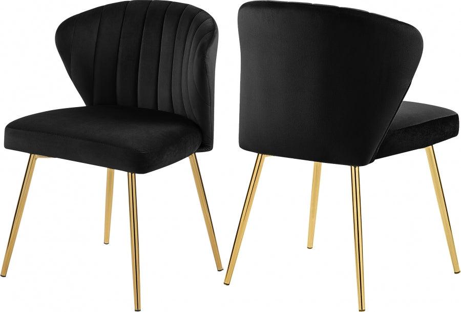 Meridian Furniture - Finley Velvet Chair In Black (Set Of 2) - 707Black - ATL FURNITURE