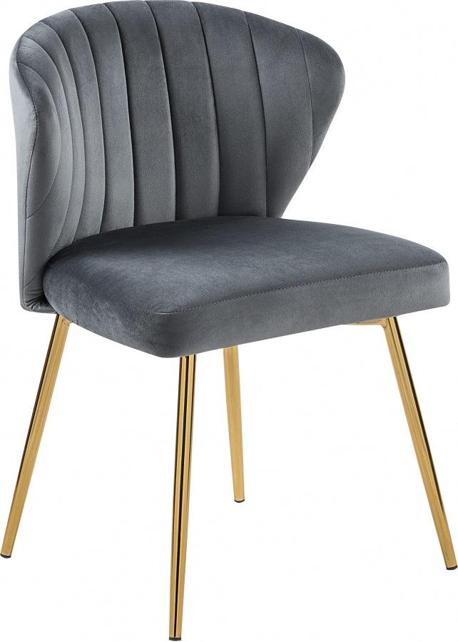 Meridian Furniture - Finley Velvet Chair In Grey (Set Of 2) - 707Grey - ATL FURNITURE