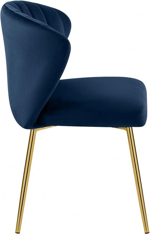 Meridian Furniture - Finley Velvet Chair In Navy (Set Of 2) - 707Navy - ATL FURNITURE