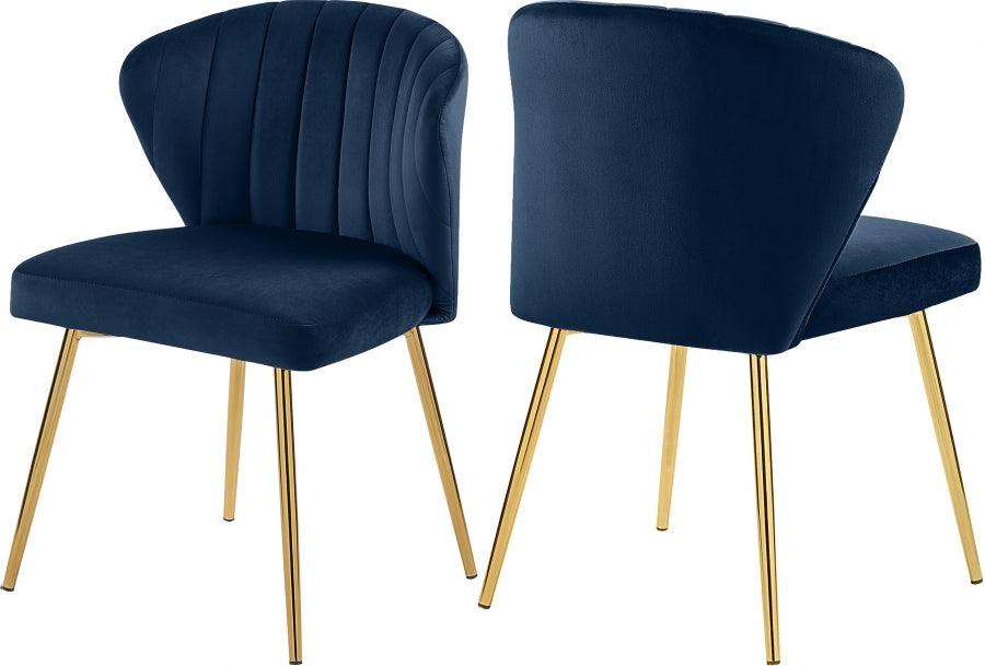 Meridian Furniture - Finley Velvet Chair In Navy (Set Of 2) - 707Navy - ATL FURNITURE