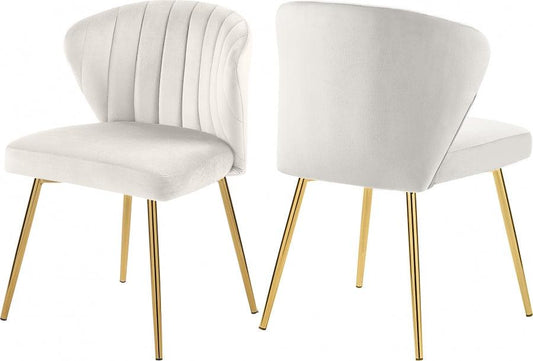 Meridian Furniture - Finley Velvet Chair In Cream (Set Of 2) - 707Cream - ATL FURNITURE