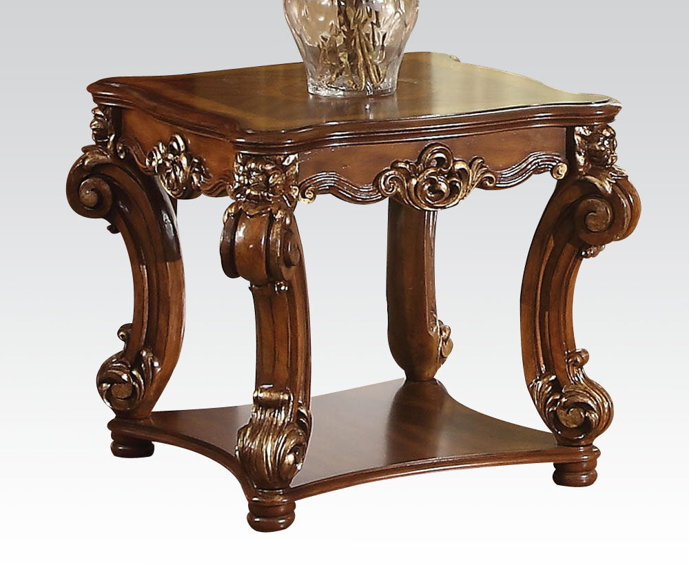 Acme Vendome Square End Table in Cherry 82001 - ATL FURNITURE