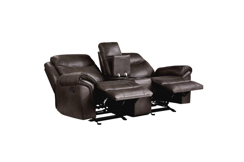 Homelegance - Aram Double Glider Reclining Loveseat With Center Console And Receptacles - 8206Brw-2 - ATL FURNITURE