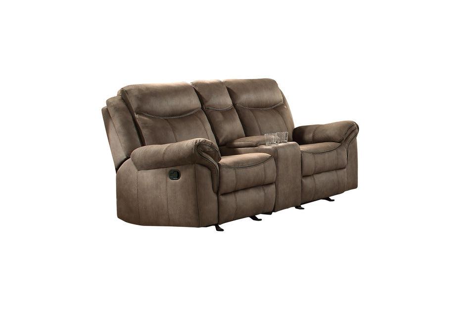 Homelegance - Aram Double Glider Reclining Love Seat With Center Console And Receptacles - 8206Nf-2 - ATL FURNITURE