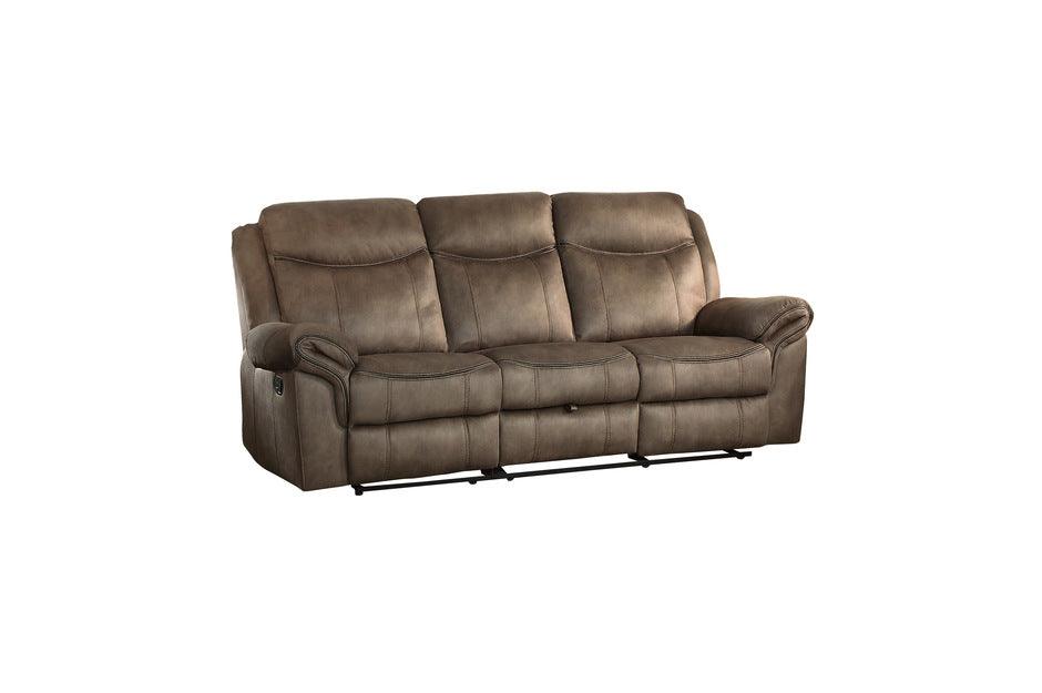 Homelegance - Aram Double Reclining Sofa With Center Drop-Down Cup Holders, Receptacles And Hidden Drawer - 8206Nf-3 - ATL FURNITURE