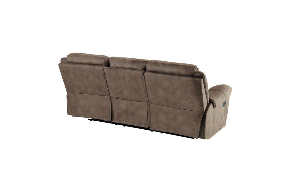 Homelegance - Aram Double Reclining Sofa With Center Drop-Down Cup Holders, Receptacles And Hidden Drawer - 8206Nf-3 - ATL FURNITURE