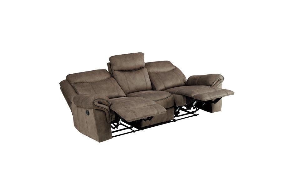 Homelegance - Aram Double Reclining Sofa With Center Drop-Down Cup Holders, Receptacles And Hidden Drawer - 8206Nf-3 - ATL FURNITURE