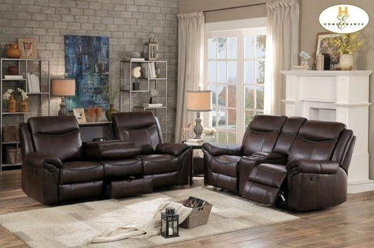 Homelegance - Aram 2 Piece Double Reclining Sofa Set - 8206Brw-2Set - ATL FURNITURE