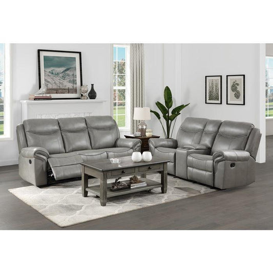 Homelegance - Aram 2 Piece Double Reclining Living Room Set In Gray - 8206Gry-3-2 - ATL FURNITURE