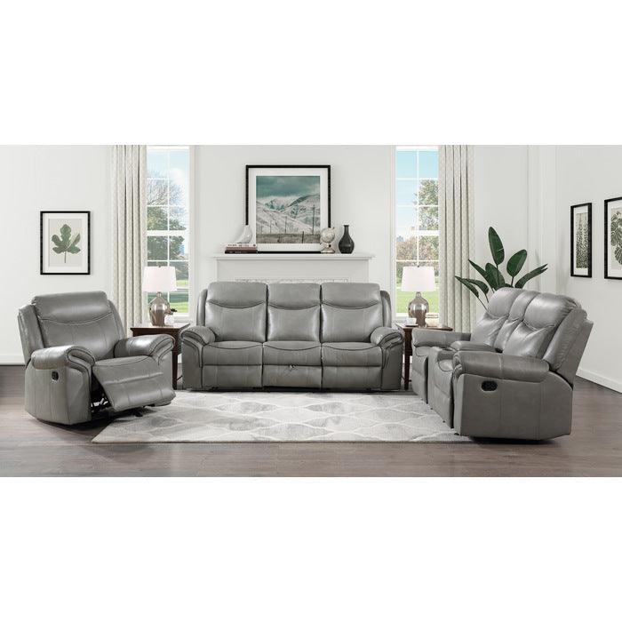 Homelegance - Aram 3 Piece Double Reclining Living Room Set In Gray - 8206Gry-3-2-1 - ATL FURNITURE