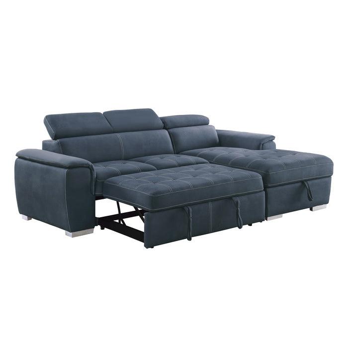 Homelegance - Ferriday Blue Sectional - 8228Bu - ATL FURNITURE