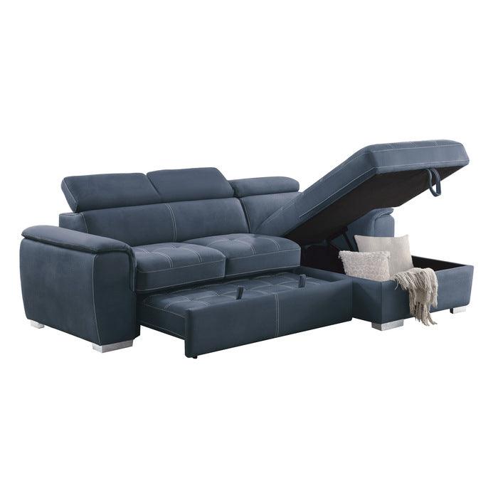 Homelegance - Ferriday Blue Sectional - 8228Bu - ATL FURNITURE