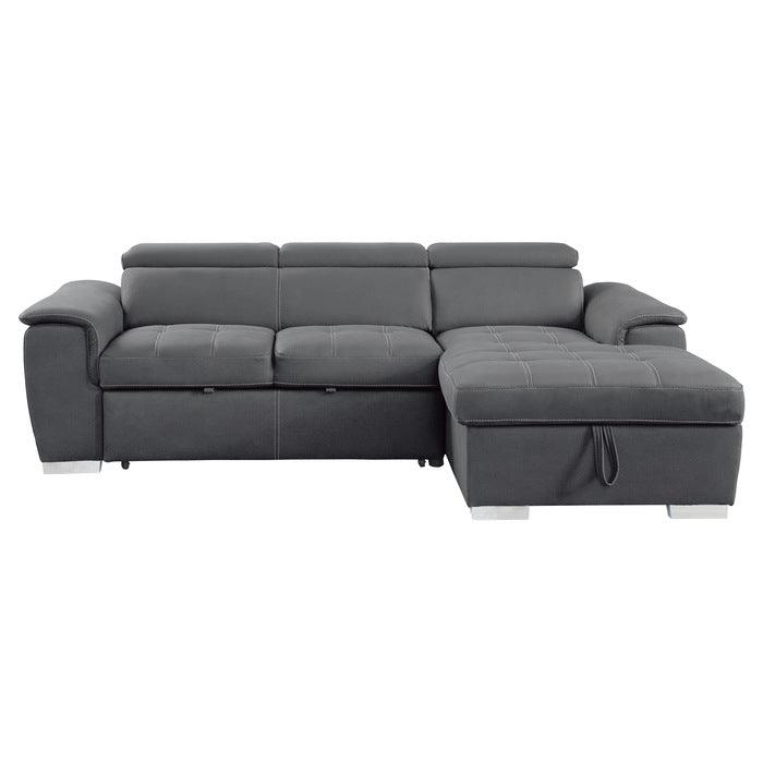 Homelegance - Ferriday 2-Piece Sectional With Pull-Out Bed And Hidden Storage In Gray - 8228Gy* - ATL FURNITURE