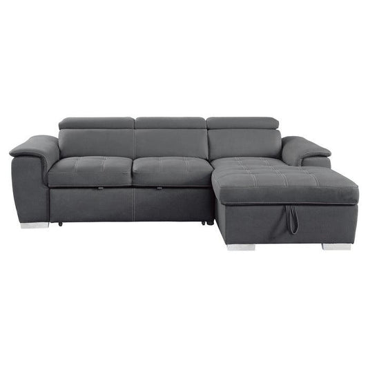 Homelegance - Ferriday 2-Piece Sectional With Pull-Out Bed And Hidden Storage In Gray - 8228Gy* - ATL FURNITURE