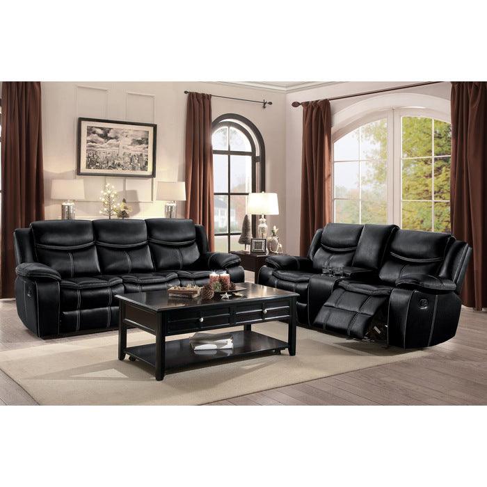 Homelegance - Bastrop Double Glider Reclining Loveseat With Center Console - 8230Blk-2 - ATL FURNITURE