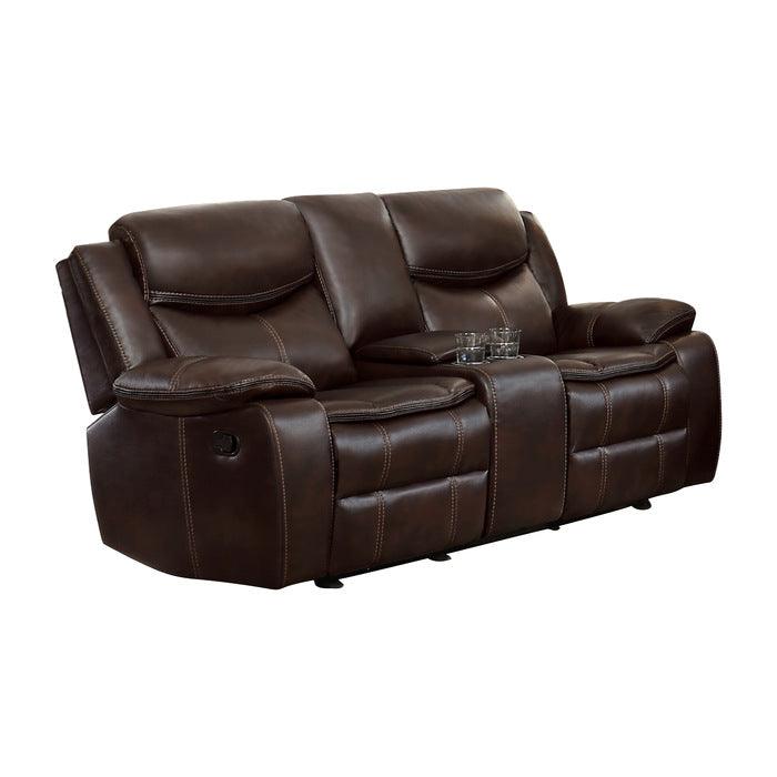 Homelegance - Bastrop Double Glider Reclining Loveseat With Center Console - 8230Brw-2 - ATL FURNITURE