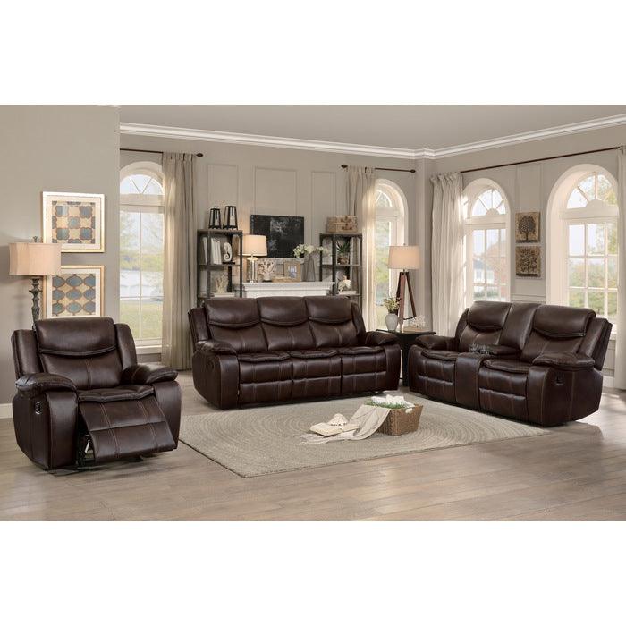 Homelegance - Bastrop Double Glider Reclining Loveseat With Center Console - 8230Brw-2 - ATL FURNITURE