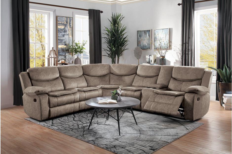 Homelegance - Bastrop 3 Piece Sectional Set - 8230Fbr-Sc - ATL FURNITURE